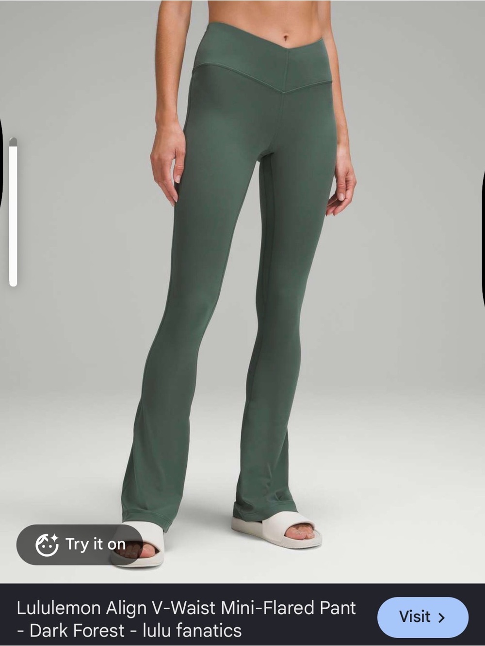 lululemon athletica V-Waist Mini Flare Pants in Dark Forest Green